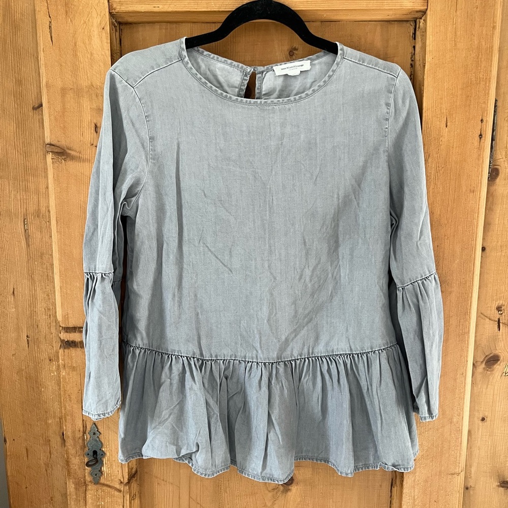 beachlunchlounge Light Blue Tiered Ruffle Hem Tunic
